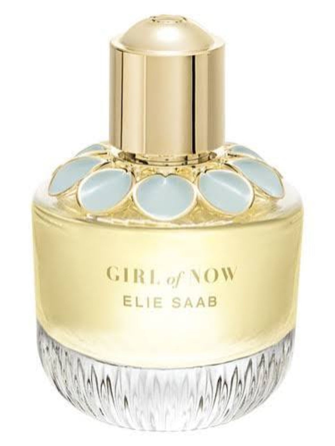 Elie Saab Girl of Now perfume bottle on white background
